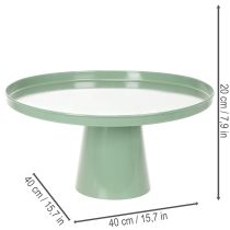 Artikel Metall Dekotisch grün rund 40 cm mit hohem Rand