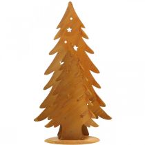 Artikel Windlicht Tannenbäume, Metalldeko in Edelrost, Weihnachten H46cm B25,5cm