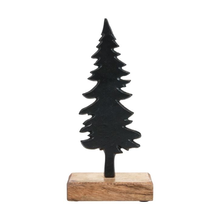 Artikel Weihnachtsdeko Tannenbaum Holz Metall Tischdeko H22cm