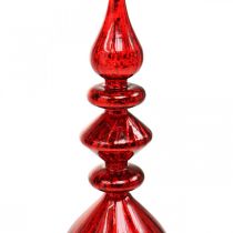 Baumspitze Rot Glas Deko Weihnachten Spitze Christbaum H35cm