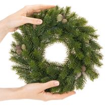 Artikel Künstlicher Tannenzweig Kranz mit Zapfen für Tür oder Tisch 30cm