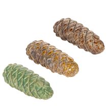 Artikel Tannenzapfen Keramik Dekoration Tischdeko Herbst 14cm 3St