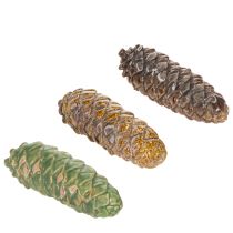 Artikel Tannenzapfen Keramik Dekoration Tischdeko Herbst 14cm 3St