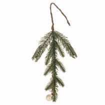 Artikel Künstlicher Tannenzweig mit weißen Mini-Christbaumkugeln 46cm 2St