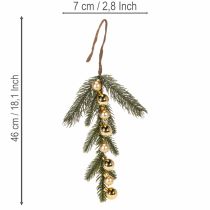 Artikel Künstlicher Tannenzweig mit goldfarbenen Mini-Christbaumkugeln 46cm 2St