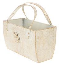 Artikel Metall-Tasche Dekogefäß rechteckig 26cm Gold