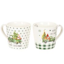 Artikel Kaffeetasse Merry Christmas Weihnachtsauto Motive Keramiktasse 10cm 2St
