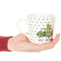 Artikel Kaffeetasse Merry Christmas Weihnachtsauto Motive Keramiktasse 10cm 2St