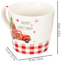 Artikel Weihnachtstasse mit Auto und Tannenbaum Keramiktassen 10cm 2St