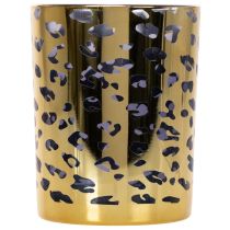 Artikel Windlicht Glas Leopardenmuster für Tischdeko 12cm