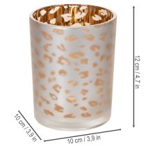Artikel Windlicht Glas mit Leopardenmuster für Teelicht 12cm