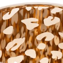 Artikel Windlicht Glas mit Leopardenmuster für Teelicht 12cm