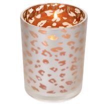 Artikel Windlicht Glas mit Leopardenmuster für Teelicht 12cm