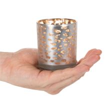Artikel Windlicht Glas Leopardenmuster zweifarbig 8cm
