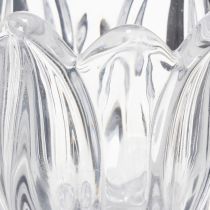 Artikel Kerzenhalter aus Glas im Blumenmuster für elegante Tischdekoration 14cm 2St