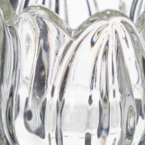 Artikel Teelichthalter Glas dekorative Blumenform für stilvolles Ambiente 17cm