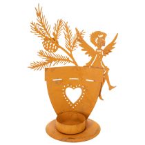Artikel Teelichthalter Weihnachten Engel Deko Rost Deko Ø8cm H18cm