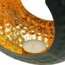 Artikel Teelichthalter Schwarz Gold Tischdeko Metall 19×11×17cm