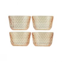 Artikel Teelichthalter Glas Windlicht Retro Orange Ø8cm H5cm 4St
