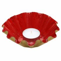 Artikel Dekoschüssel Backform Emaille-Optik Rot, Gold Ø12,5cm H4cm