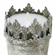 Artikel Teelichthalter zum Stecken Silber Ø5cm H24cm 4St