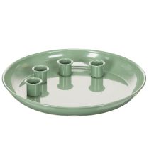 Artikel Kerzenteller Adventskranz grün mit vier Kerzenhaltern 24cm