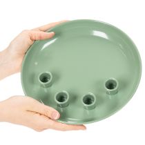 Artikel Kerzenteller Adventskranz grün mit vier Kerzenhaltern 24cm
