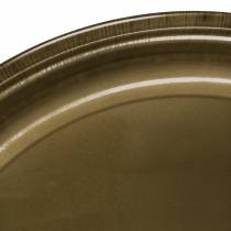 Dekoteller aus Metall Bronze mit Glasureffekt Ø50cm