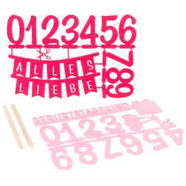 Artikel Tischdeko Geburtstag Kuchentopper Streudeko aus Filz Rosa Pink 2St