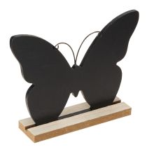 Artikel Tischdeko Holz Deko Schmetterling Schwarz Natur 15cm 6 St
