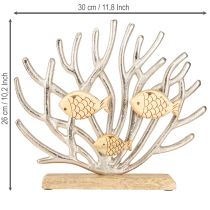 Artikel Tischdeko Maritim Koralle Deko Fische Holz Metall L30cm