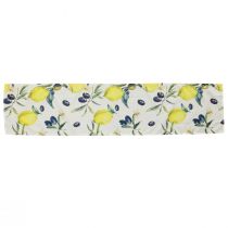 Artikel Tischläufer Zitronen und Oliven Tischband Sommer Textil 138×32cm