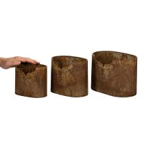 Artikel Pflanzgefäß Hirsch Metall oval Rost rustikal 3er-Set 24cm