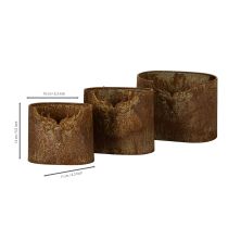 Artikel Pflanzgefäß Hirsch Metall oval Rost rustikal 3er-Set 24cm
