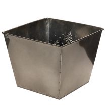 Artikel Metall Übertopf quadratisch mit Tannen Motiv 18cm