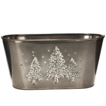 Artikel Übertopf oval Tannenbäume geprägt 25cm