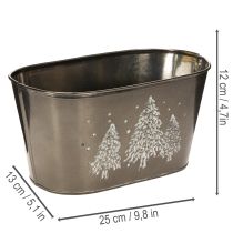 Artikel Übertopf oval Tannenbäume geprägt 25cm