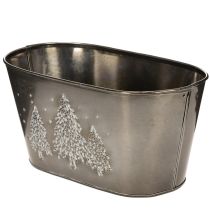 Artikel Übertopf oval Tannenbäume geprägt 25cm