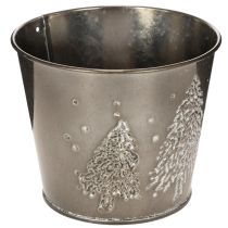 Artikel Metall Übertopf mit Glitzer Tannen 13cm