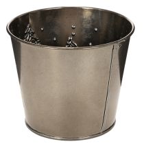Artikel Metall Übertopf mit Glitzer Tannen 13cm