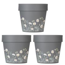 Artikel Blumentopf mit zarten Wiesenblumen Design praktischer Einsatz auf Balkon oder Terrasse 15cm 3St