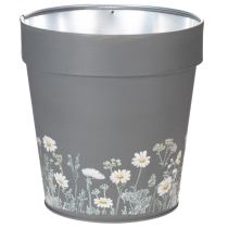 Blumentopf mit Blumenmuster für modernes Zuhause und sommerliche Balkondeko 13cm 4 St