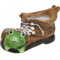 Deko Übertopf, Schuh mit Frosch, Keramik 30×18cm H15cm