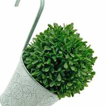 Blumentopf zum Hängen Vintage-Look Pflanztopf Grün Weiß gewaschen Ø11,5cm