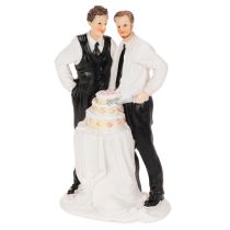 Artikel Tortenfigur Männerpaar mit Torte 16,5cm