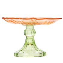 Artikel Dekoteller mit Fuß Glas Blume für stilvolle Tischdekoration und Sommerdeko 15cm