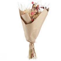 Artikel Trockenblumenstrauß Boho-Deko Erdbeerdistel & Flockenblume in Rot Gebleicht, Naturgetreu 150g