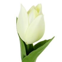 Frühlingsdeko, Künstliche Tulpen, Seidenblumen, Deko-Tulpen Grün/Creme 12St