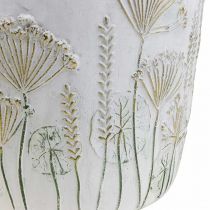 Artikel Übertopf Keramik Weiß Gold Blumentopf Ø17,5cm H16,5cm