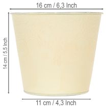 Artikel Übertopf Metall Blumenübertopf Pastell Gelb Ø16cm H14cm